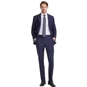 Calvin Klein Jace Men’s Slim Fit Stretch Wool Navy/Burgundy Dress Pants 32Wx34L